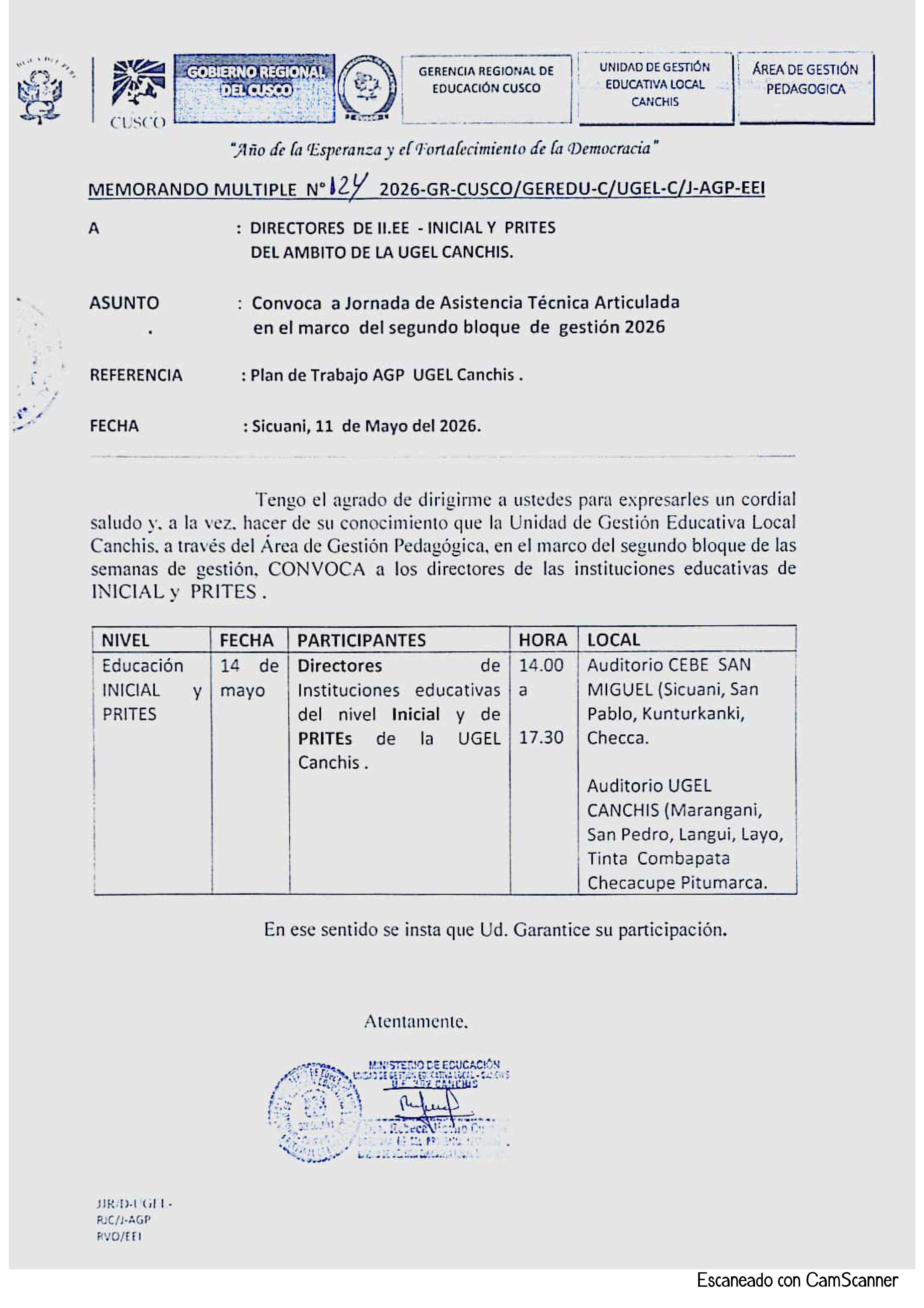 Convoca a Jornada de Asistencia Técnica Articulada en el marco del segundo bloque de gestión 2026