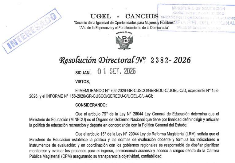 Resolución de Directorio N.° 2382
