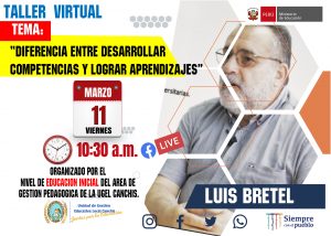 Read more about the article TEMA: TALLER VIRTUAL “DIFERENCIA EN EL DESARROLLO DE COMPETENCIAS Y LOGRAR APRENDIZAJES”.