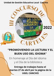 Read more about the article III CONCURSO DE CARTELES 2022 “PROMOVIENDO LA LECTURA Y EL BUEN USO DEL IDIOMA”