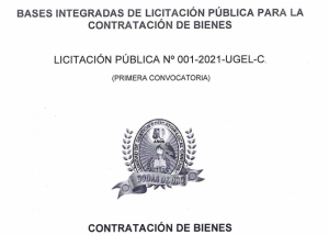 Read more about the article INTEGRACION DE LAS BASES  DE LICITACION PUBLICA N° 001 – UGEL C.1 – PRIMERA CONVOCATORIA