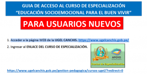 Read more about the article GUIA DE ACCESO AL CURSO DE ESPECIALIZACIÓN “EDUCACIÓN SOCIOEMOCIONAL PARA EL BUEN VIVIR”