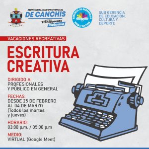 Read more about the article INSCRIPCION – ESCRITURA CREATIVA_VACACIONES RECREATIVAS – 2022