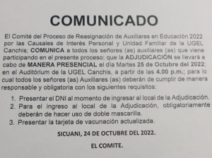 Read more about the article PROCESOS DE REASIGNACIÓN DE AUXILIARES DE EDUCACIÓN 2022