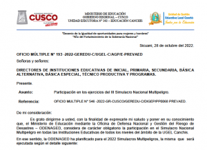 Read more about the article Participación en los ejercicios del III Simulacro Nacional Multipeligro.