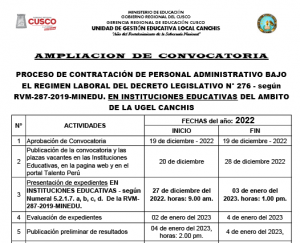 Read more about the article AMPLIACION DE CONVOCATORIA