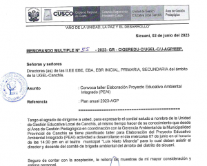 Read more about the article Convoca taller Elaboración Proyecto Educativo Ambiental Integrado (PEAI)