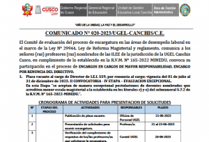 Read more about the article ENCARGOS EN CARGOS DE MAYOR RESPONSABILIDAD, ENCARGO POR RENUNCIA DEL DIRECTIVO.