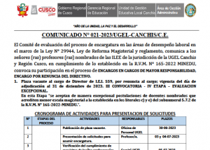 Read more about the article ENCARGOS EN CARGOS DE MAYOR RESPONSABILIDAD, ENCARGO POR RENUNCIA DEL DIRECTIVO.