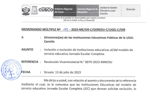 Read more about the article Inclusión o exclusión de instituciones educativas al/del modelo de servicio educativo Jornada Escolar Completa.