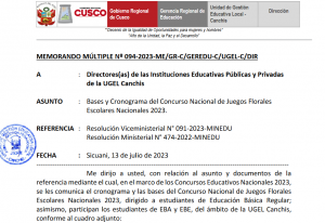 Read more about the article Bases y Cronograma del Concurso Nacional de Juegos Florales Escolares Nacionales 2023.